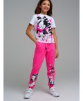 Брюки трикотажные для девочек фуксия,разноцветный