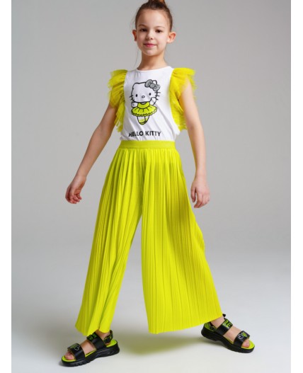 Брюки трикотажные для девочек светло-зеленый