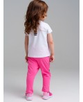 Брюки детские трикотажные для девочек, 2 пары в комплекте розовый,разноцветный