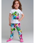 Брюки детские трикотажные для девочек, 2 пары в комплекте розовый,разноцветный