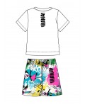Комплект трикотажный для девочек: фуфайка (футболка), шорты разноцветный