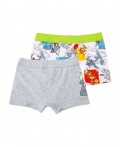 Трусы трикотажные для мальчиков - боксеры, 2 шт в комплекте серый меланж