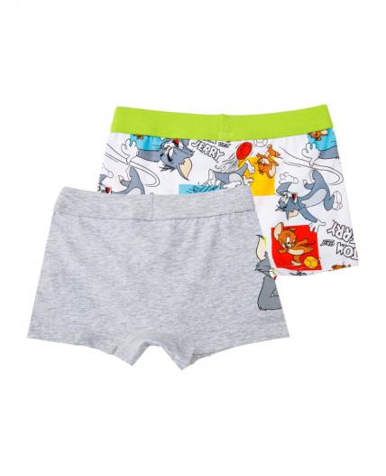 Трусы трикотажные для мальчиков - боксеры, 2 шт в комплекте серый меланж