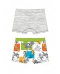 Трусы трикотажные для мальчиков - боксеры, 2 шт в комплекте серый меланж
