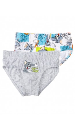 Трусы трикотажные для мальчиков - брифы, 2 шт в комплекте разноцветный,серый меланж
