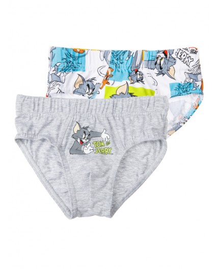 Трусы трикотажные для мальчиков - брифы, 2 шт в комплекте разноцветный,серый меланж