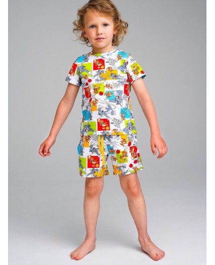 Пижама трикотажная для мальчиков разноцветный