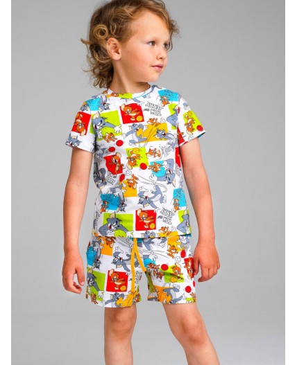 Пижама трикотажная для мальчиков разноцветный