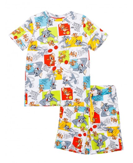 Пижама трикотажная для мальчиков разноцветный