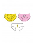 Трусы трикотажные для девочек, 3 шт в комплекте белый,светло-розовый,жёлтый