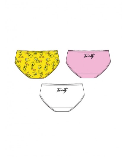 Трусы трикотажные для девочек, 3 шт в комплекте белый,светло-розовый,жёлтый