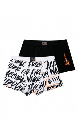 Трусы трикотажные для мальчиков - боксеры, 3 шт в комплекте черный,белый