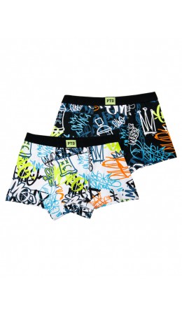 Трусы трикотажные для мальчиков - боксеры, 2 шт в комплекте разноцветный