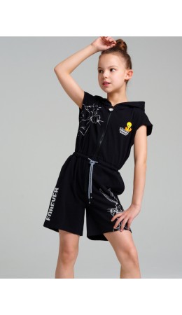 Комбинезон трикотажный для девочек черный