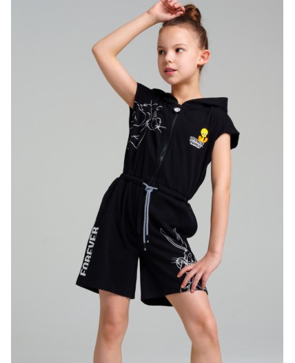 Комбинезон трикотажный для девочек черный