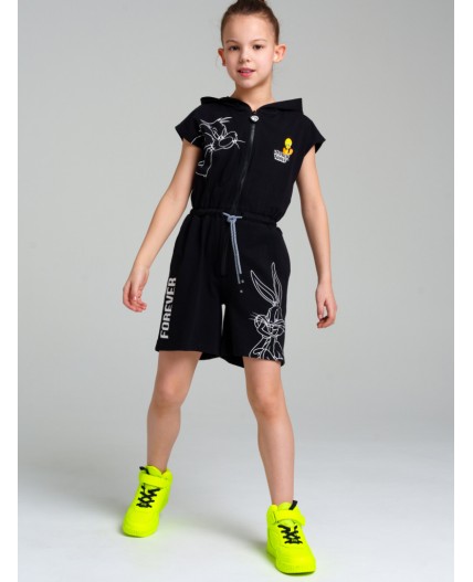 Комбинезон трикотажный для девочек черный