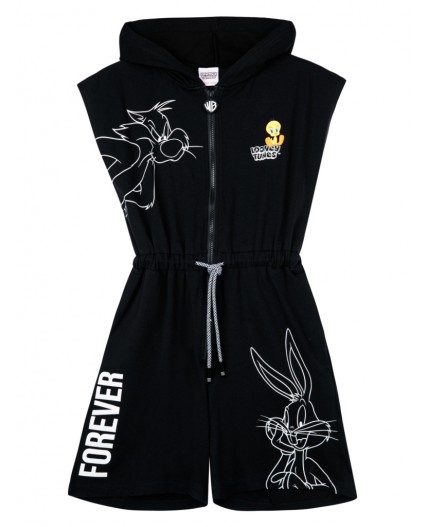 Комбинезон трикотажный для девочек черный