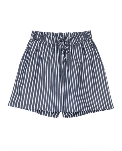 Шорты текстильные для девочек тёмно-синий,белый