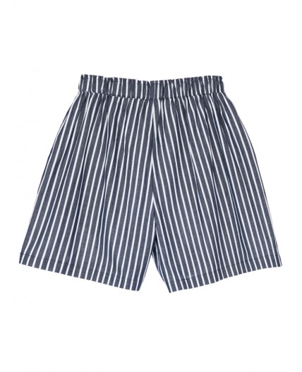 Шорты текстильные для девочек тёмно-синий,белый