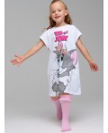 Сорочка ночная трикотажная для девочек белый,разноцветный