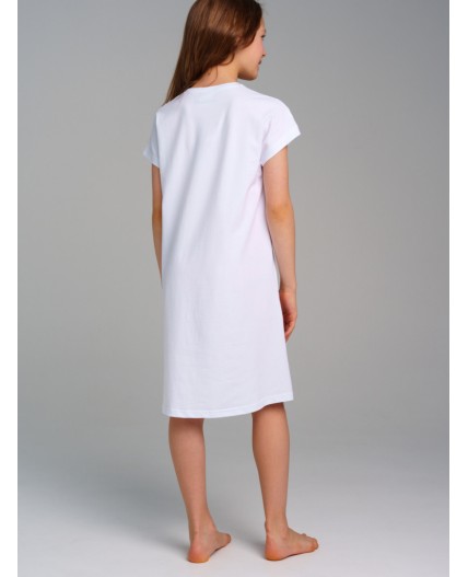 Сорочка ночная трикотажная для девочек белый