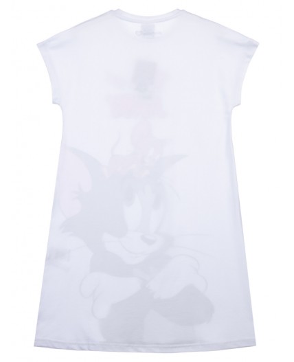 Сорочка ночная трикотажная для девочек белый