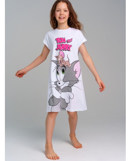 Сорочка ночная трикотажная для девочек белый