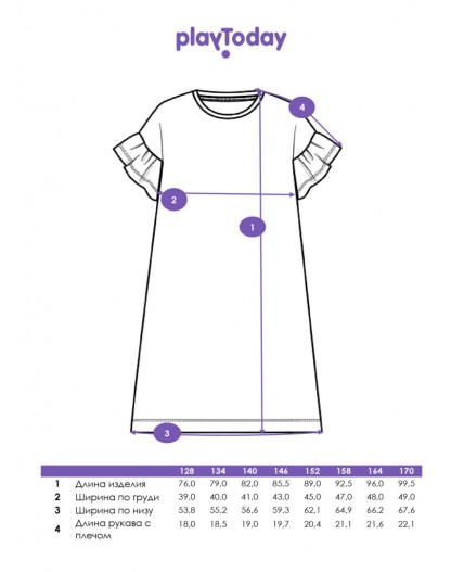 Сорочка ночная трикотажная для девочек белый