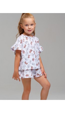 Пижама трикотажная для девочек разноцветный