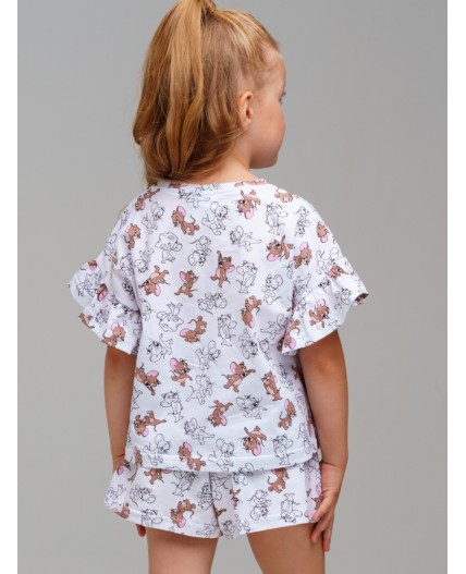 Пижама трикотажная для девочек разноцветный