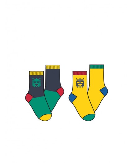 Носки трикотажные для мальчиков, 2 пары в комплекте разноцветный