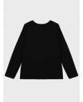 Фуфайка трикотажная для девочек (футболка с длинными рукавами) черный