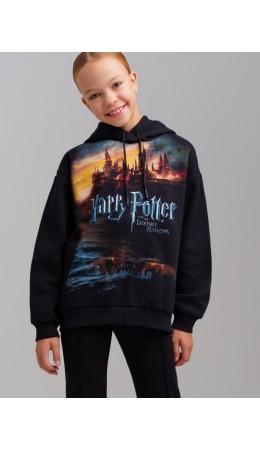 Толстовка трикотажная для девочек черный