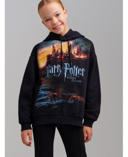 Толстовка трикотажная для девочек черный