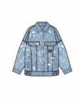 Куртка текстильная джинсовая для девочек голубой