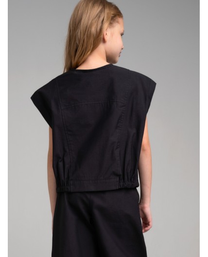 Жилет текстильный для девочек черный