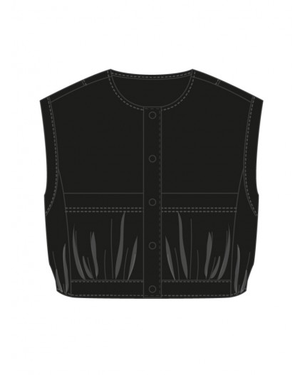 Жилет текстильный для девочек черный