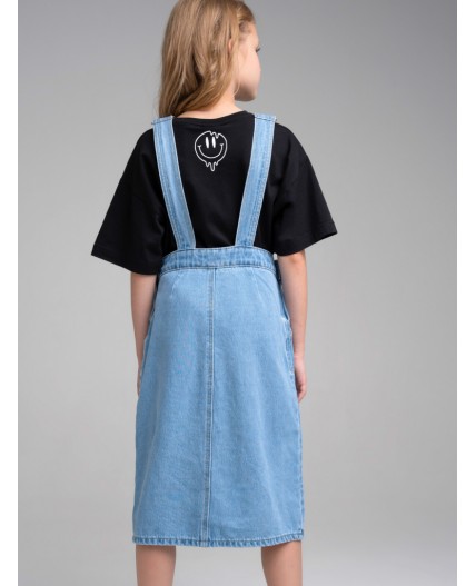 Сарафан текстильный джинсовый для девочек голубой