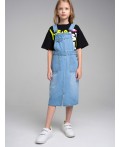Сарафан текстильный джинсовый для девочек голубой