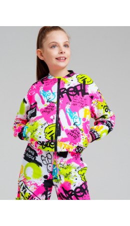 Толстовка трикотажная для девочек разноцветный