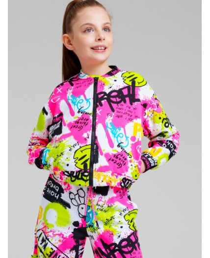 Толстовка трикотажная для девочек разноцветный