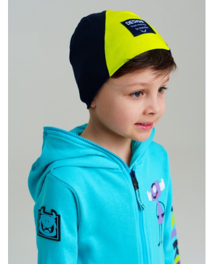Шапка трикотажная для мальчиков, 2 шт в комплекте тёмно-синий,светло-зеленый,голубой