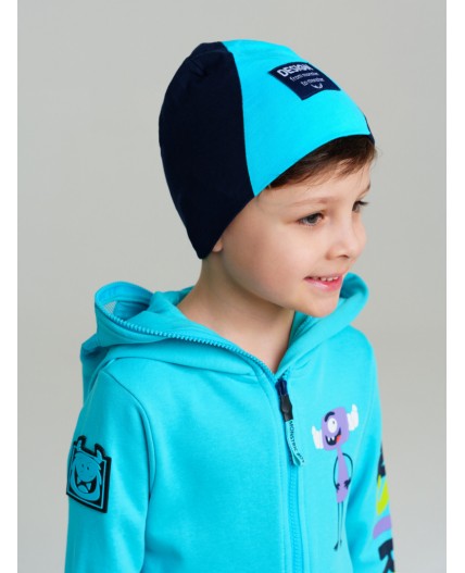 Шапка трикотажная для мальчиков, 2 шт в комплекте тёмно-синий,светло-зеленый,голубой