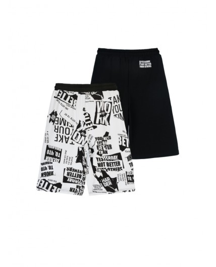 Шорты трикотажные для мальчиков, 2 шт в комплекте белый,черный