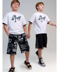 Шорты трикотажные для мальчиков, 2 шт в комплекте черный,белый