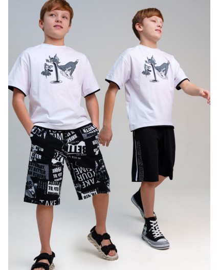 Шорты трикотажные для мальчиков, 2 шт в комплекте черный,белый