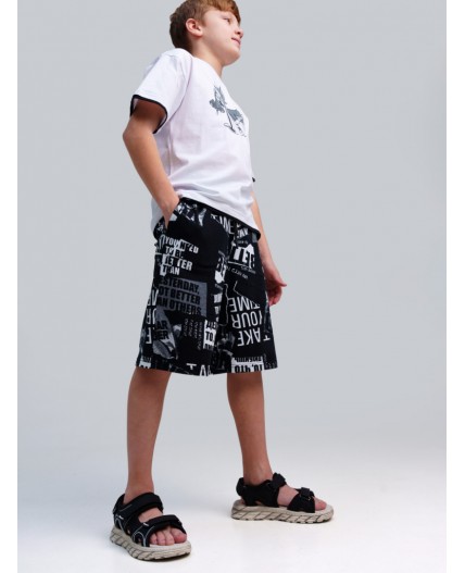 Шорты трикотажные для мальчиков, 2 шт в комплекте черный,белый
