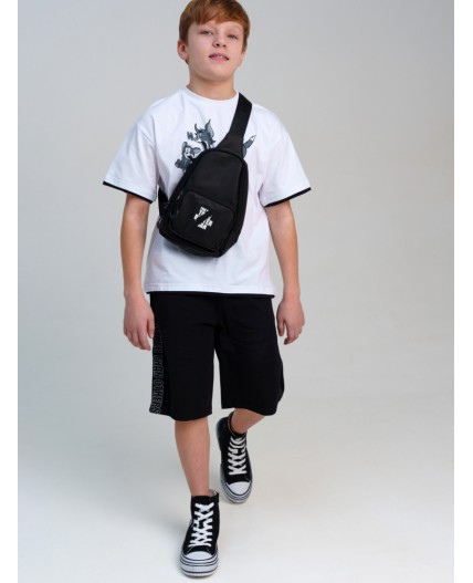 Шорты трикотажные для мальчиков, 2 шт в комплекте черный,белый