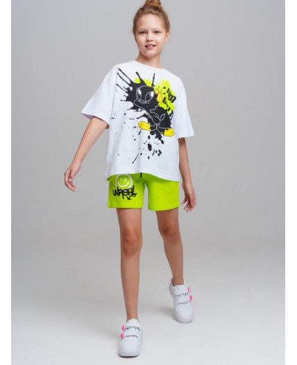 Фуфайка трикотажная для девочек (футболка) белый