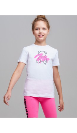 Фуфайка трикотажная для девочек (футболка) белый